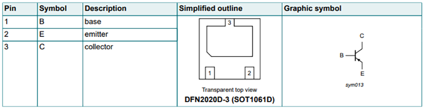 Plan mécanique - Nexperia Transistors PNP de puissance moyenne 1 A BC5xPAS-Q